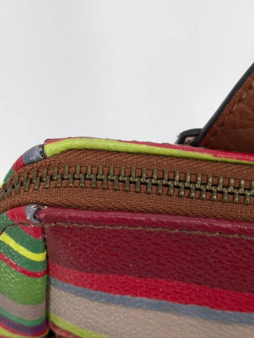 Elliot Lucca Olvera Striped Backpack Purse‎ Festival Boho Faux Leather Statement